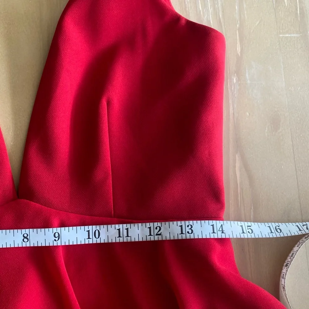 Privacy Please Hacienda Mini Dress Size S Red Tiered Plunge Neckline Party